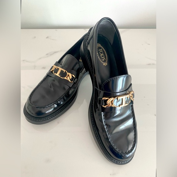 Tod's Black Loafers Sz 37.5 $875